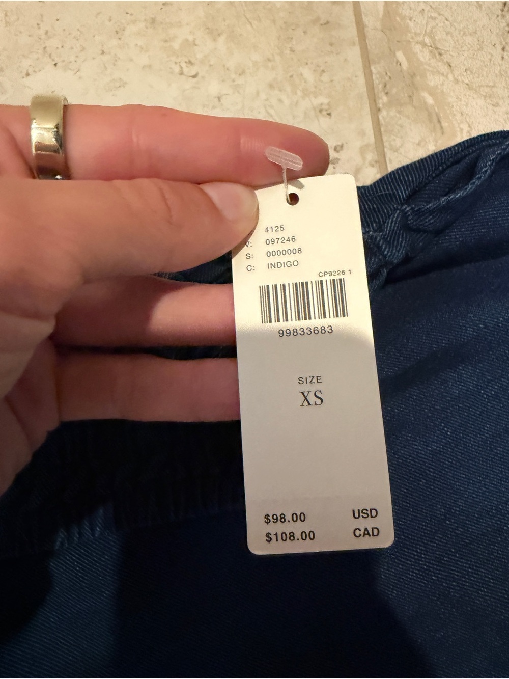 Anthropologie dark chambray pull on shorts - Picture 2 of 2